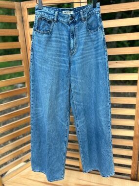 Madewell Curvy Superwide Leg High Rise Blue Denim Jeans Women’s Size 26 US (2)
